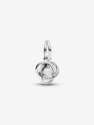 PANDORA™ White June Birthstone Eternity Circle Dangle Charm