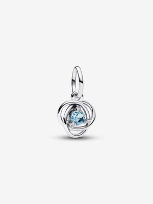 PANDORA™ Sea Aqua March Birthstone Eternity Circle Dangle Charm