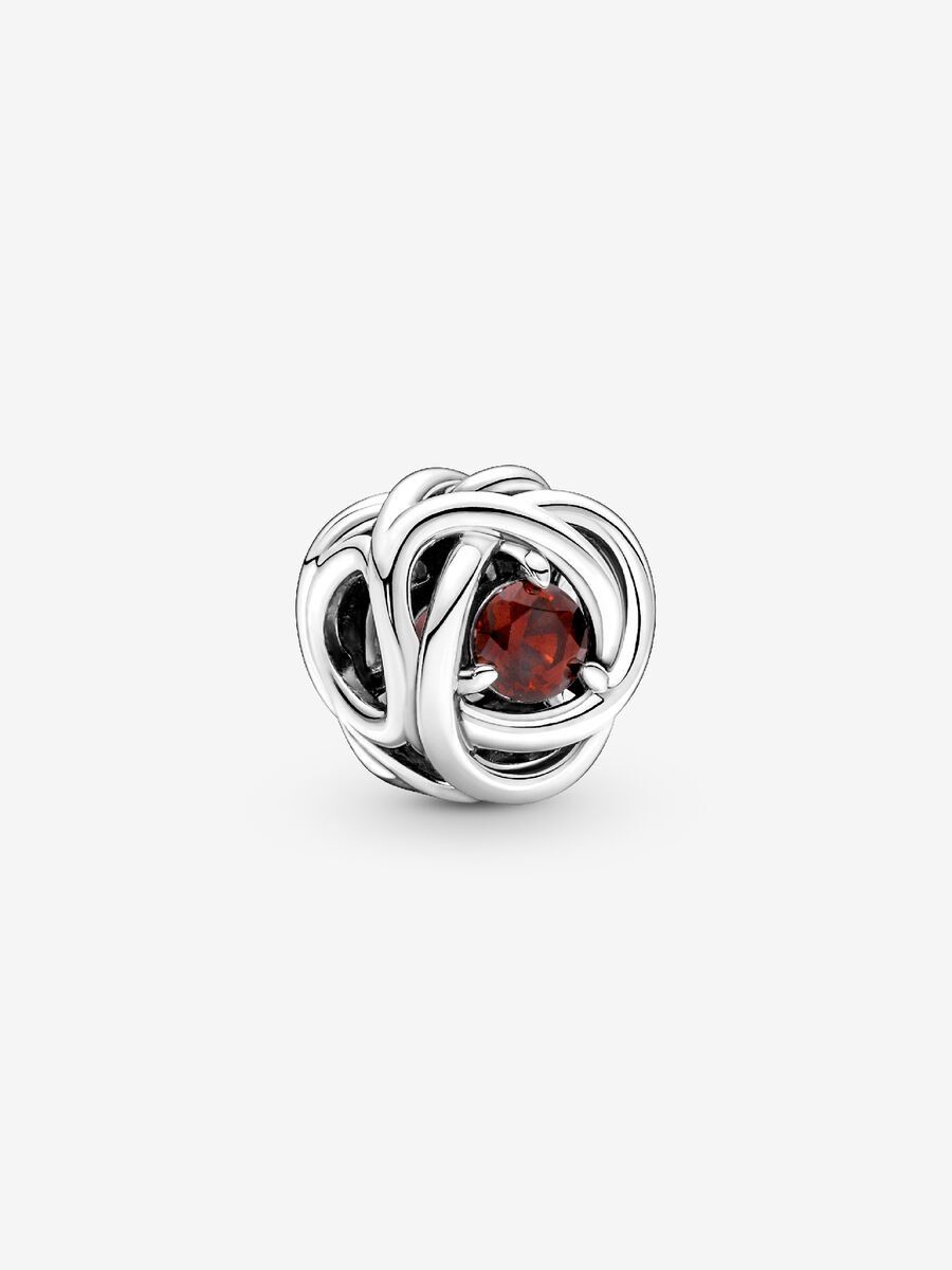 PANDORA™ January Salsa Red Birthstone Eternity Circle Charm