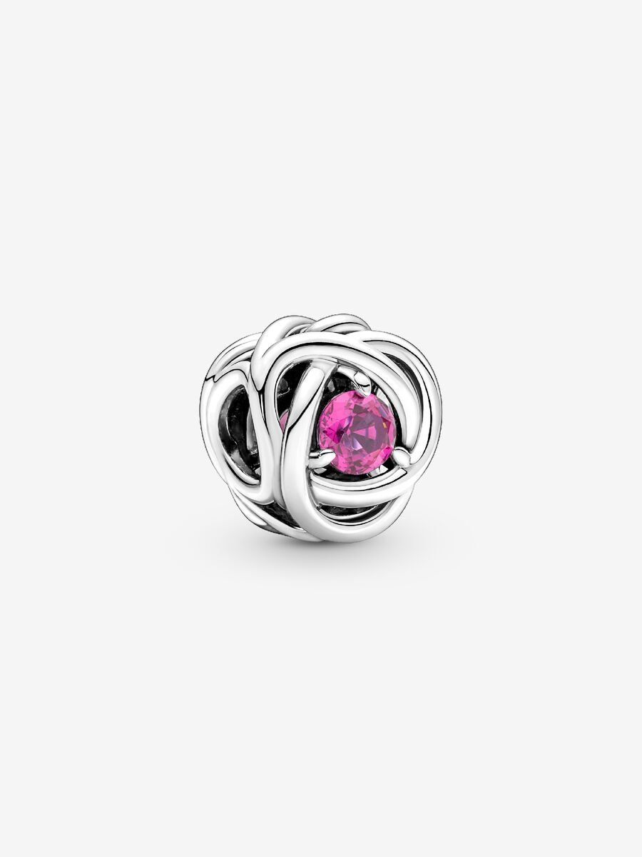 PANDORA™ October Pink Crystal Birthstone Eternity Circle Charm