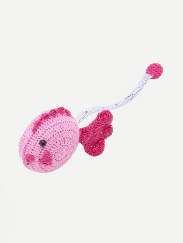 Flying Fish Crocheted Measuring Tape, Color: Pink