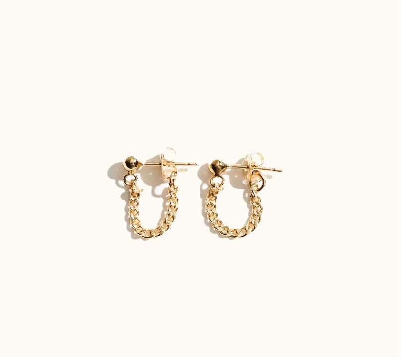 Able™ Curb Chain Earring, Color: Gold