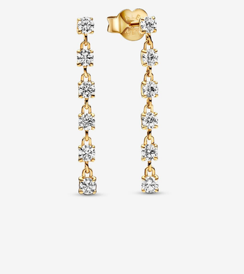 PANDORA™ Sparkling Stones Drop Earrings 14K Gold Plated Earrings