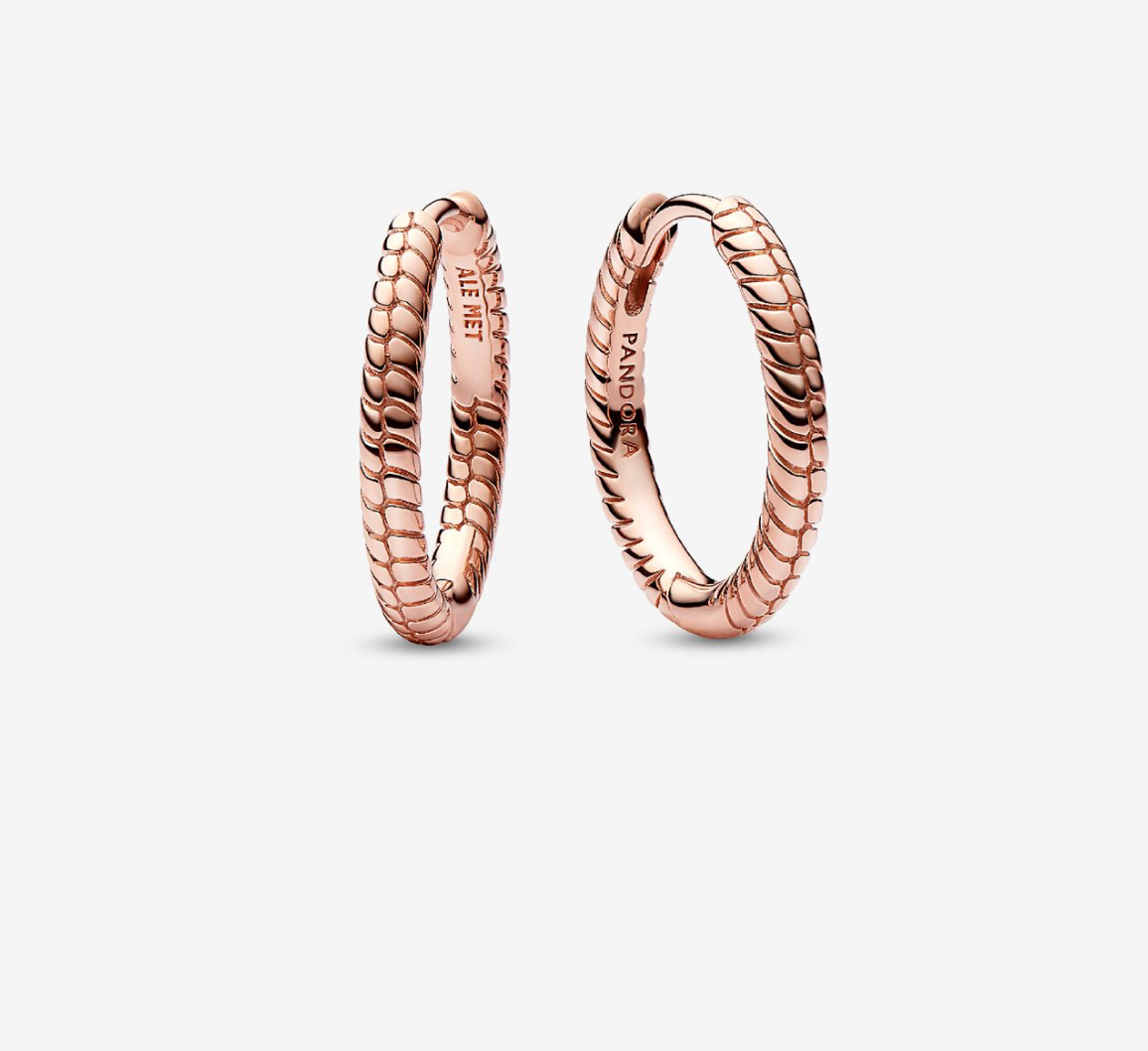 PANDORA™ Moments Small Charm Hoop Earrings 14k Rose Gold Plating