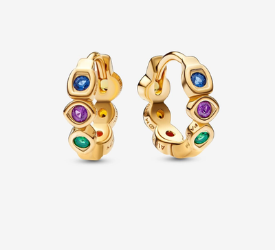 PANDORA™ Marvel The Avengers Infinity Stones Hoop Earrings 14k Gold Plating