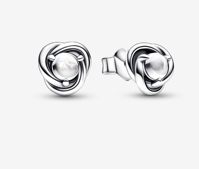 PANDORA™April Birthstone Eternity Circle Stud Earrings Sterling Silver