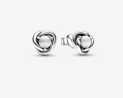 PANDORA™ June White Eternity Circle Stud Earrings Sterling Silver