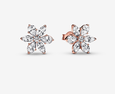 PANDORA™ Sparkling Herbarium Cluster Stud Earrings 14k Rose Gold Plating