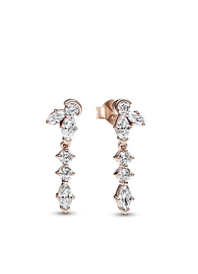 PANDORA™ Sparkling 14K Rose Gold Plated Herbarium Cluster Drop Earrings