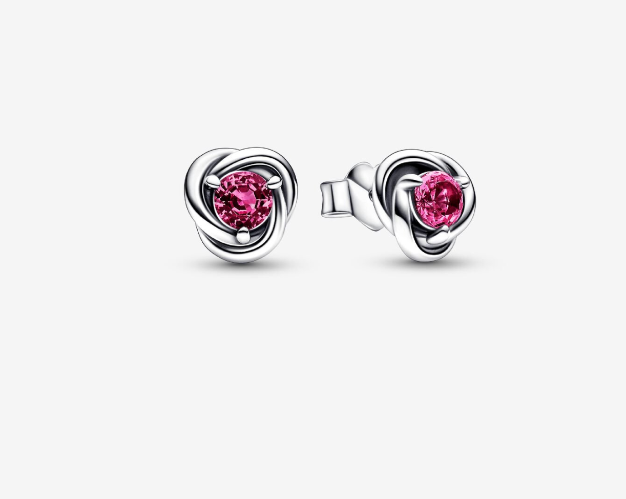 PANDORA™ October Pink Eternity Circle Stud Earrings Sterling Silver