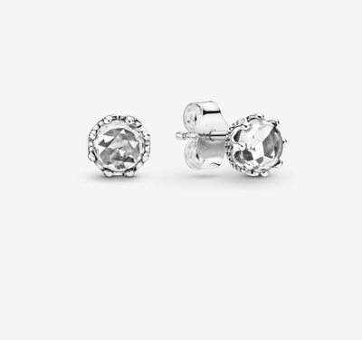 PANDORA™ Clear Sparkling Crown Stud Earrings Sterling Silver