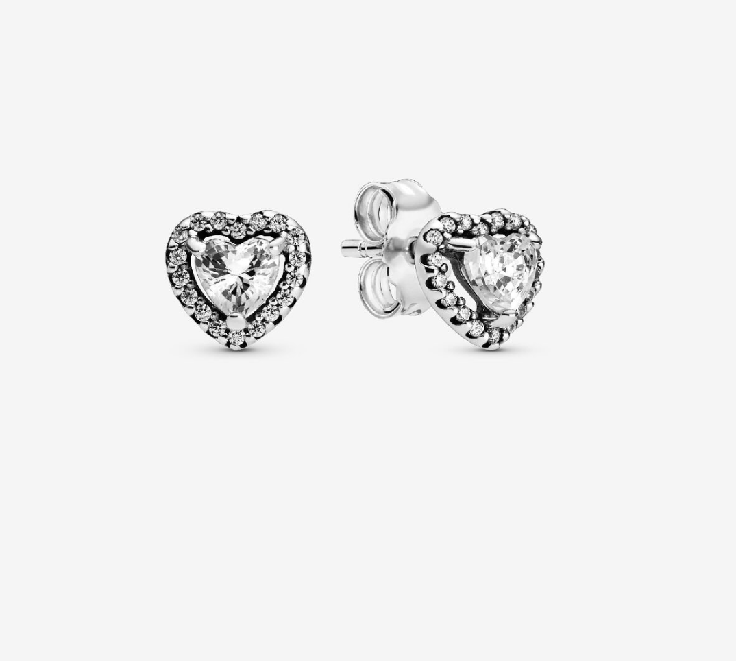 PANDORA™ Elevated Heart Stud Earrings Sterling Silver
