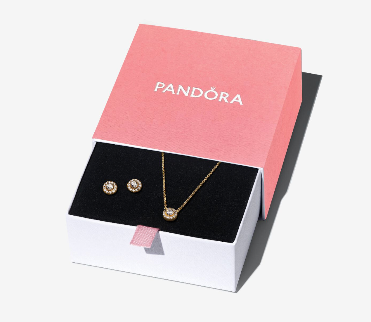 PANDORA™ Sparkling Halo Jewelry Gift Set 14k Gold Plating