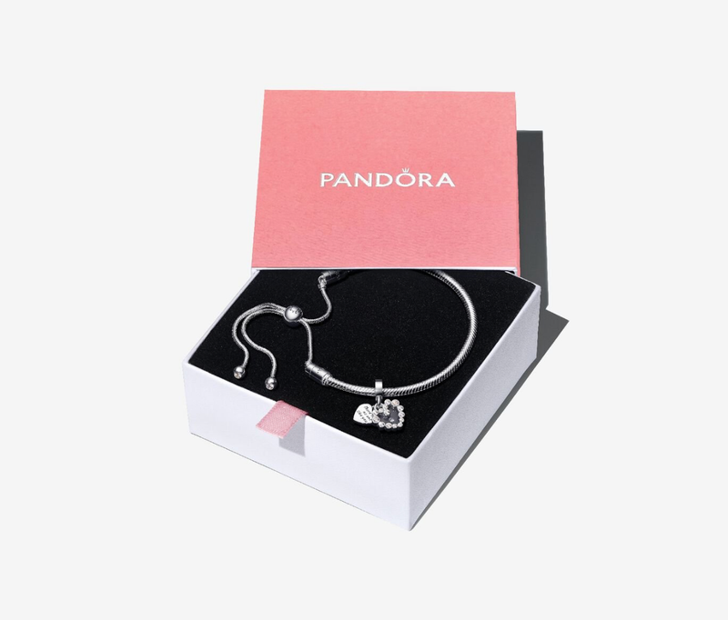 PANDORA™ Sparkling Dangle Heart Bracelet Set Sterling Silver