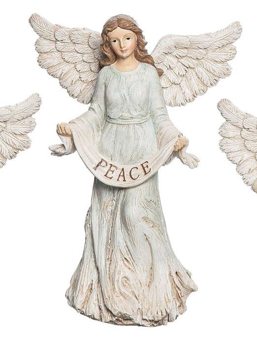Angel Figurine, Style: Peace Banner Blue