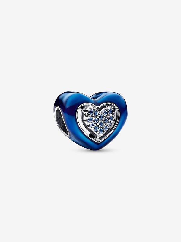 PANDORA™ Blue Spinnable Heart Silver Charm