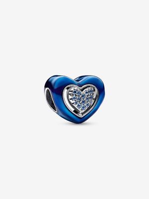 PANDORA™ Blue Spinnable Heart Silver Charm