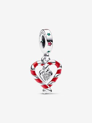 PANDORA™ Candy Cane Heart Double Dangle Charm
