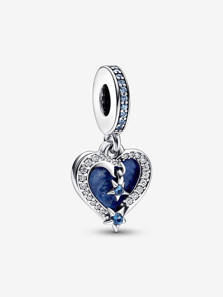 PANDORA™ Celestial Blue Shooting Stars Double Dangle Charm