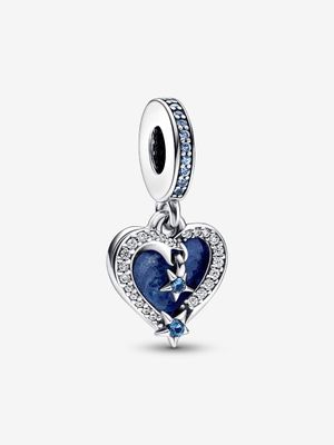 PANDORA™ Celestial Blue Shooting Stars Double Dangle Charm