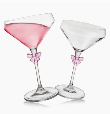 Coquette Bow Cocktail Glasses | Set of 2