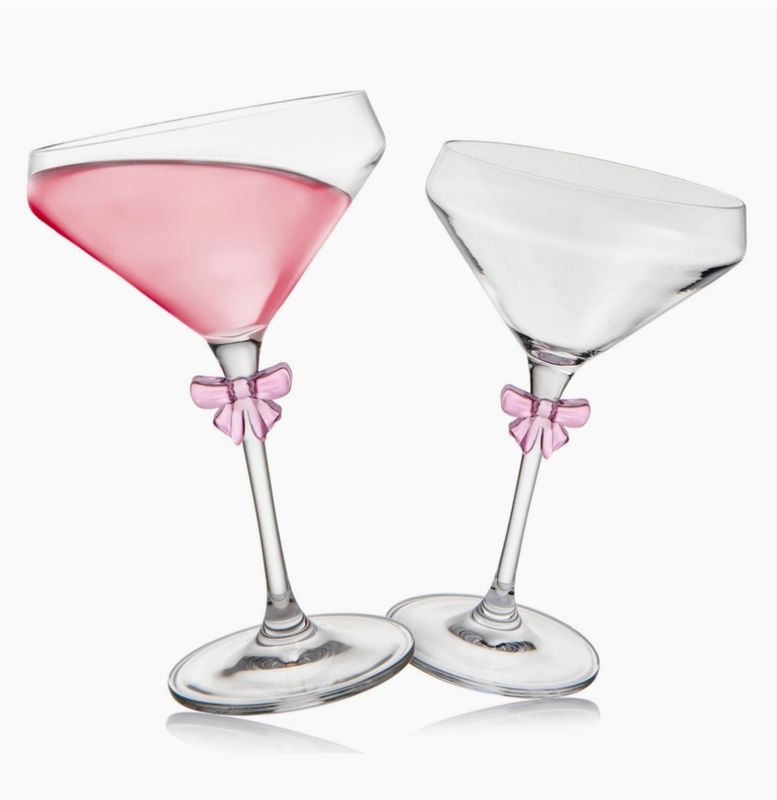Coquette Bow Cocktail Glasses | Set of 2