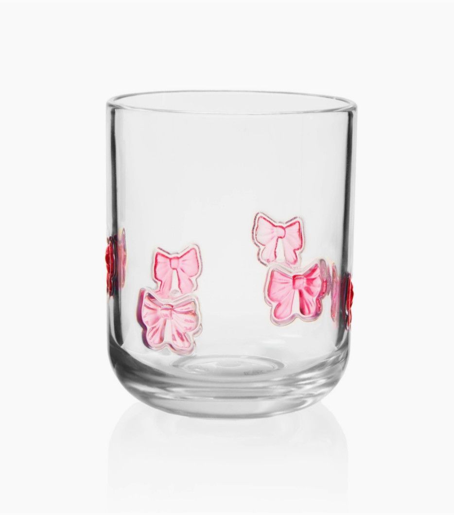 Coquette Pink Bow Acrylic Drinking Glass