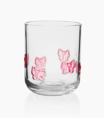 Coquette Pink Bow Acrylic Drinking Glass