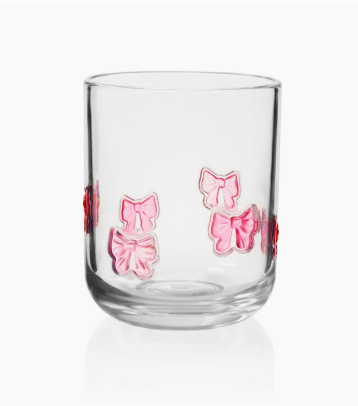 Coquette Pink Bow Acrylic Drinking Glass