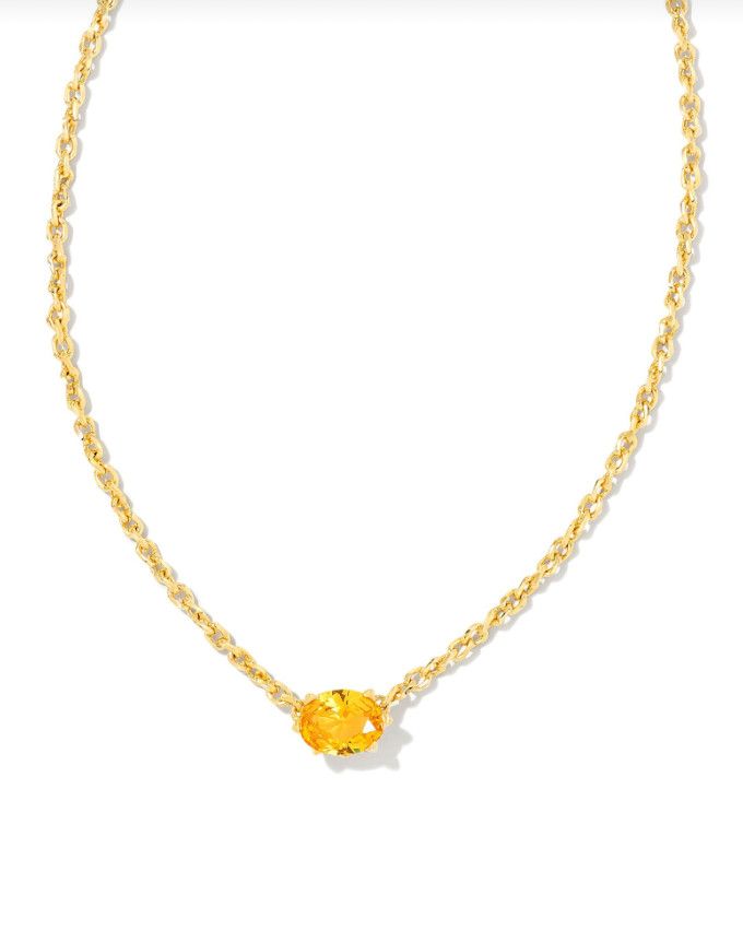 The Cailin Pendant Necklace Gold Golden Yellow Crystal