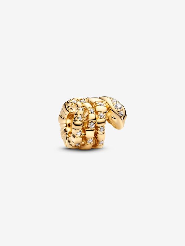 PANDORA™ Curled Snake 14K Gold Plated Charm