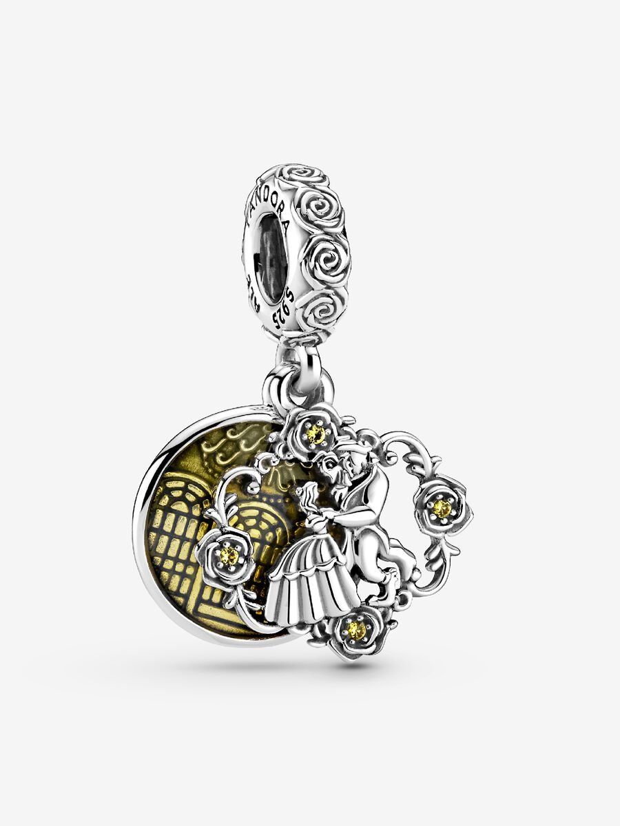 PANDORA™ Disney Beauty and the Beast Dancing Dangle Charm with Yellow Enamel