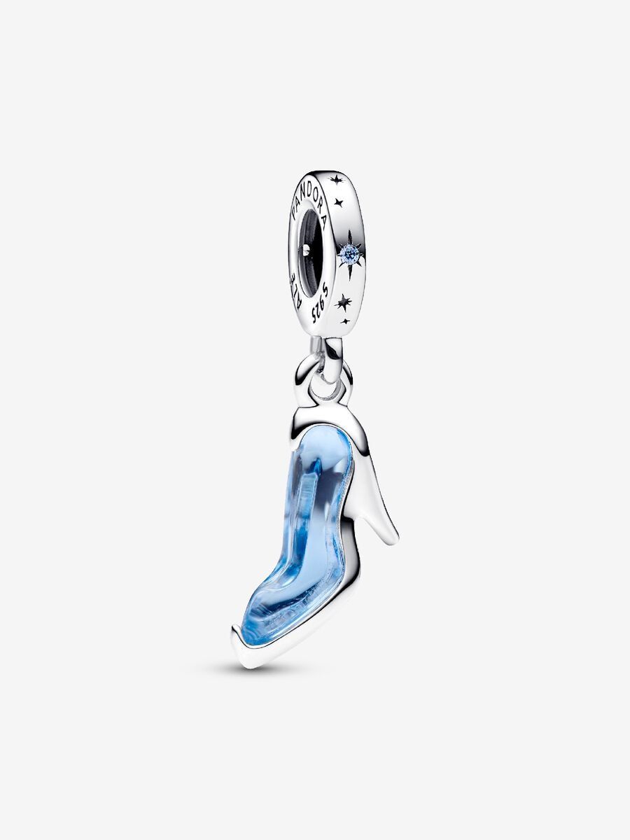 PANDORA™ Disney Cinderella&#39;s Glass Slipper Blue Dangle Charm