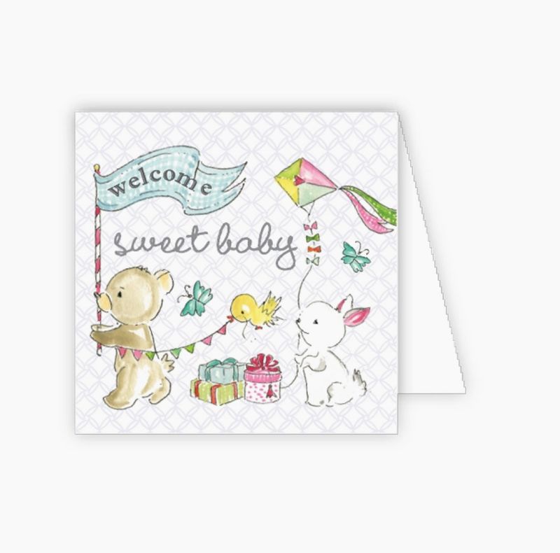 Welcome Sweet Baby Animal  Parade Enclosure Card