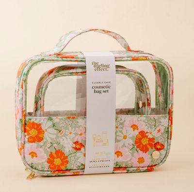Clearly Chic Cosmetic Bag Set | Bouquet Beauty Sage