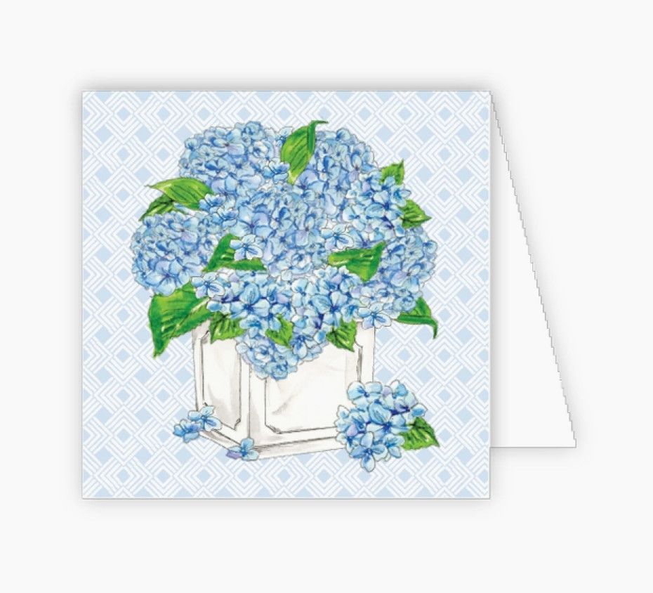Blue Hydrangea Planter Enclosure Card
