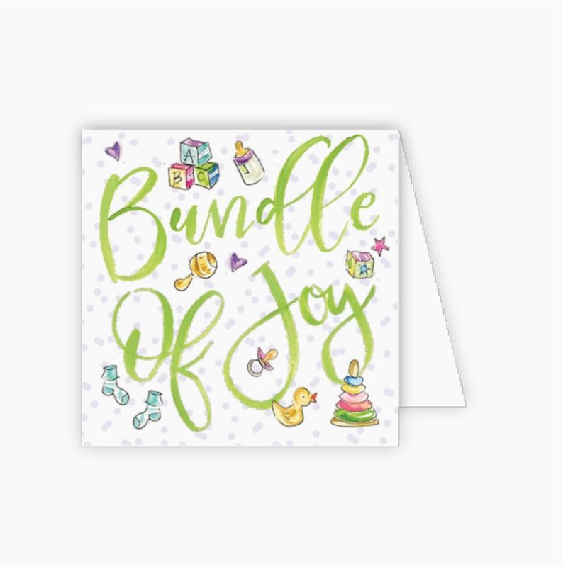 Handpainted Bundle of Joy Baby Icons Enclosure Card