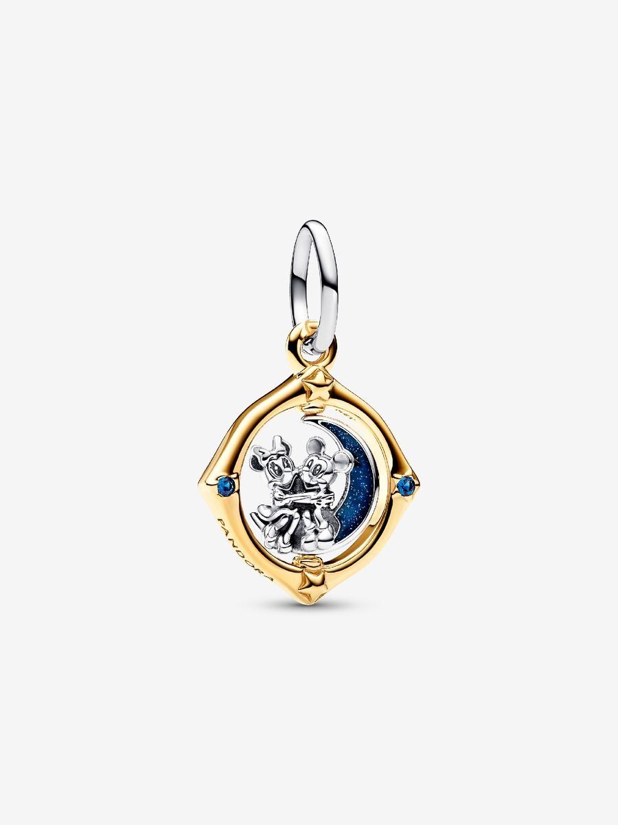 PANDORA™ Disney Mickey and Minnie Mouse 2-Tone Spinning Moon Dangle Charm