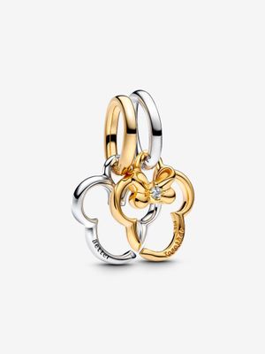 PANDORA™ Disney Mickey and Minnie Sterling Silver &amp; 14K Gold Splittable Dangle Charm
