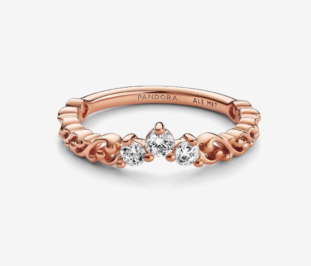 PANDORA™ 14K Rose Gold Plated Regal Swirl Tiara Ring
