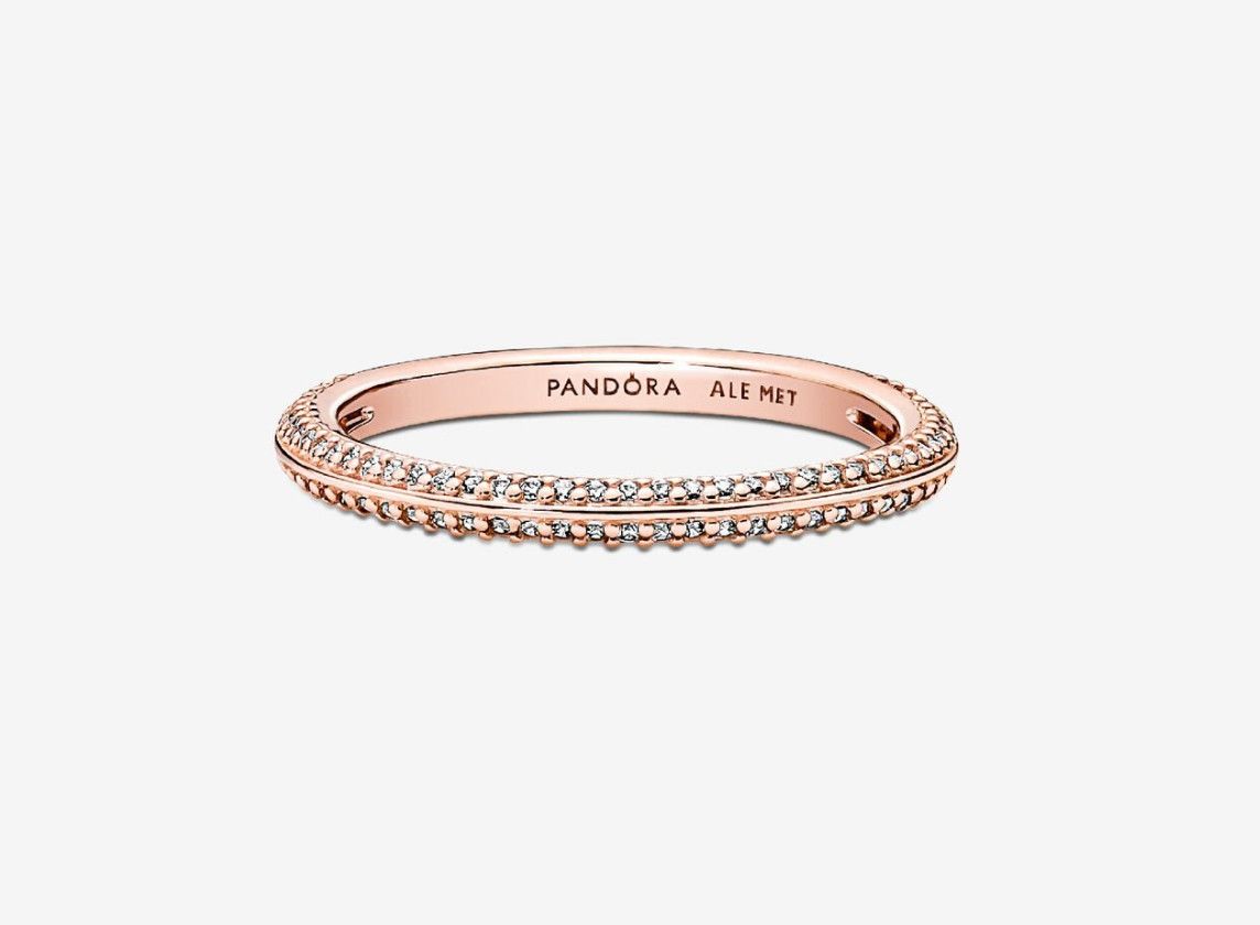 PANDORA™  ME Pavé Ring 14k Rose Gold Plating