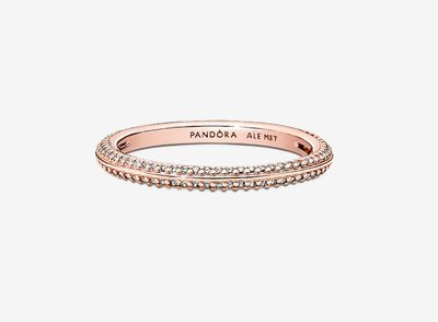 PANDORA™  ME Pavé Ring 14k Rose Gold Plating