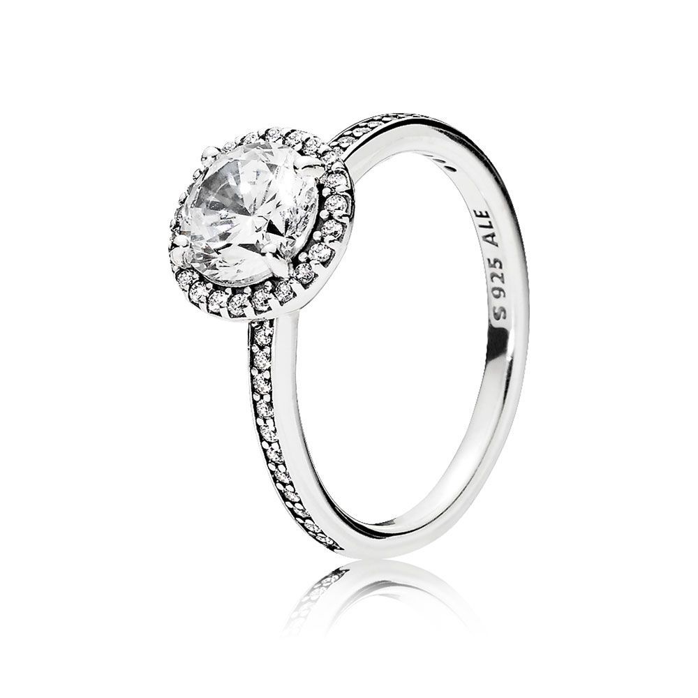PANDORA™ Classic Elegance Large Cubic Zirconia Ring Sterling Silver, Size: 48