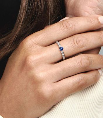 PANDORA™ Birthstone Beaded Ring Sterling Silver