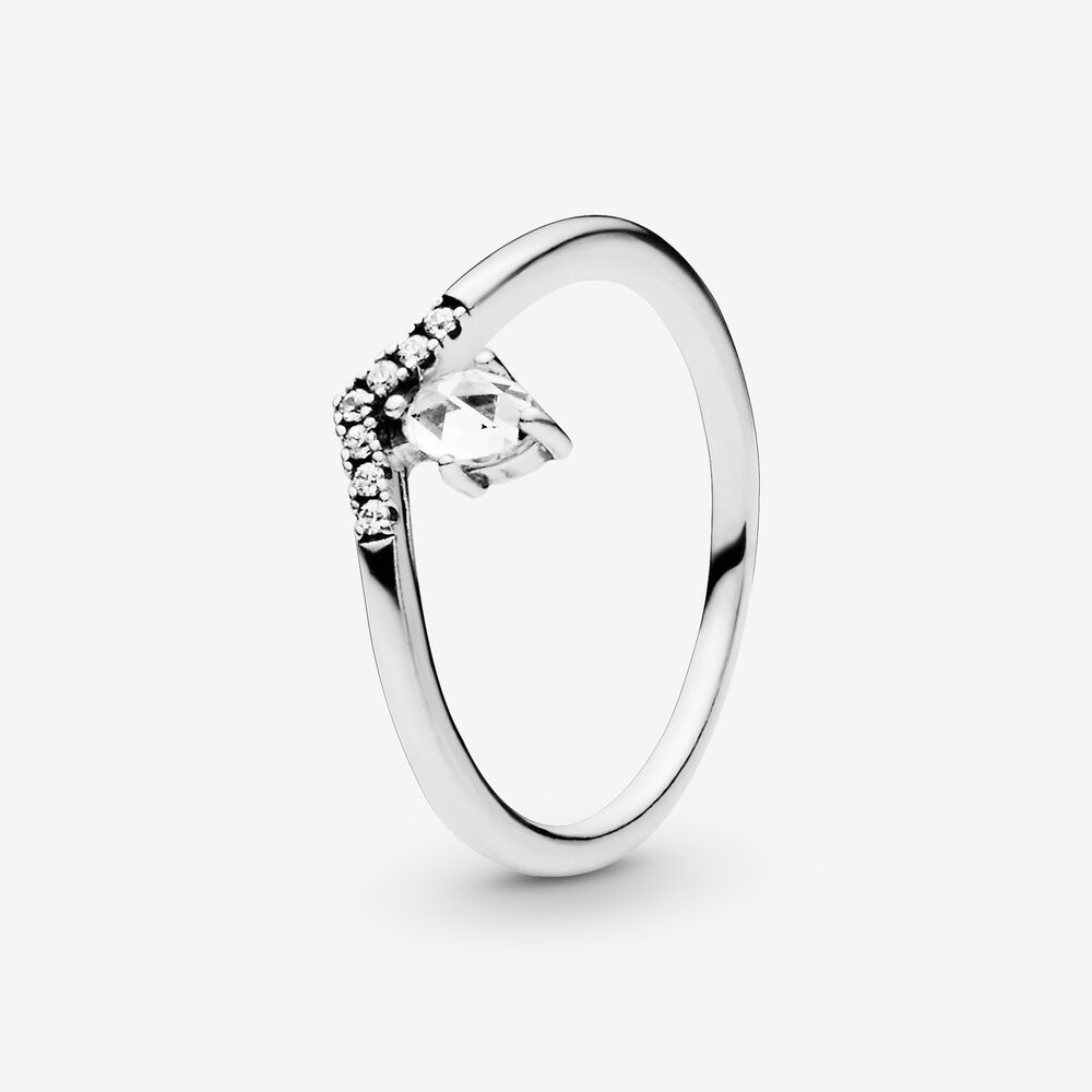 PANDORA™ Classic Wishbone Cubic Zirconia Ring  Sterling Silver, Size: 44