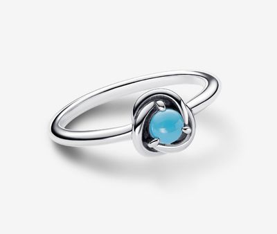 PANDORA™ December Turquoise Capri Blue Birthstone Eternity Circle Ring Sterling Silver