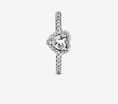 PANDORA™ Elevated Heart Ring Sterling Silver