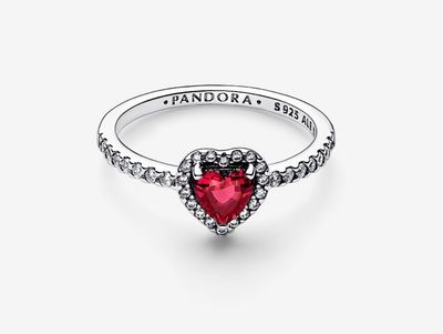 PANDORA™ Elevated Red Heart Ring Sterling Silver