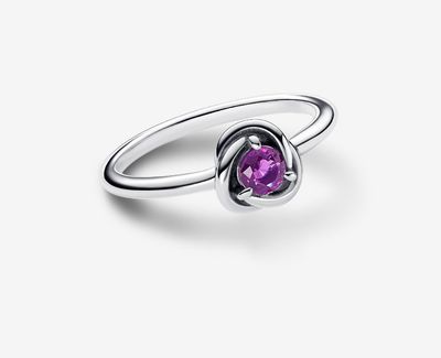 PANDORA™ February Purple Birthstone Eternity Circle Ring Sterling Silver