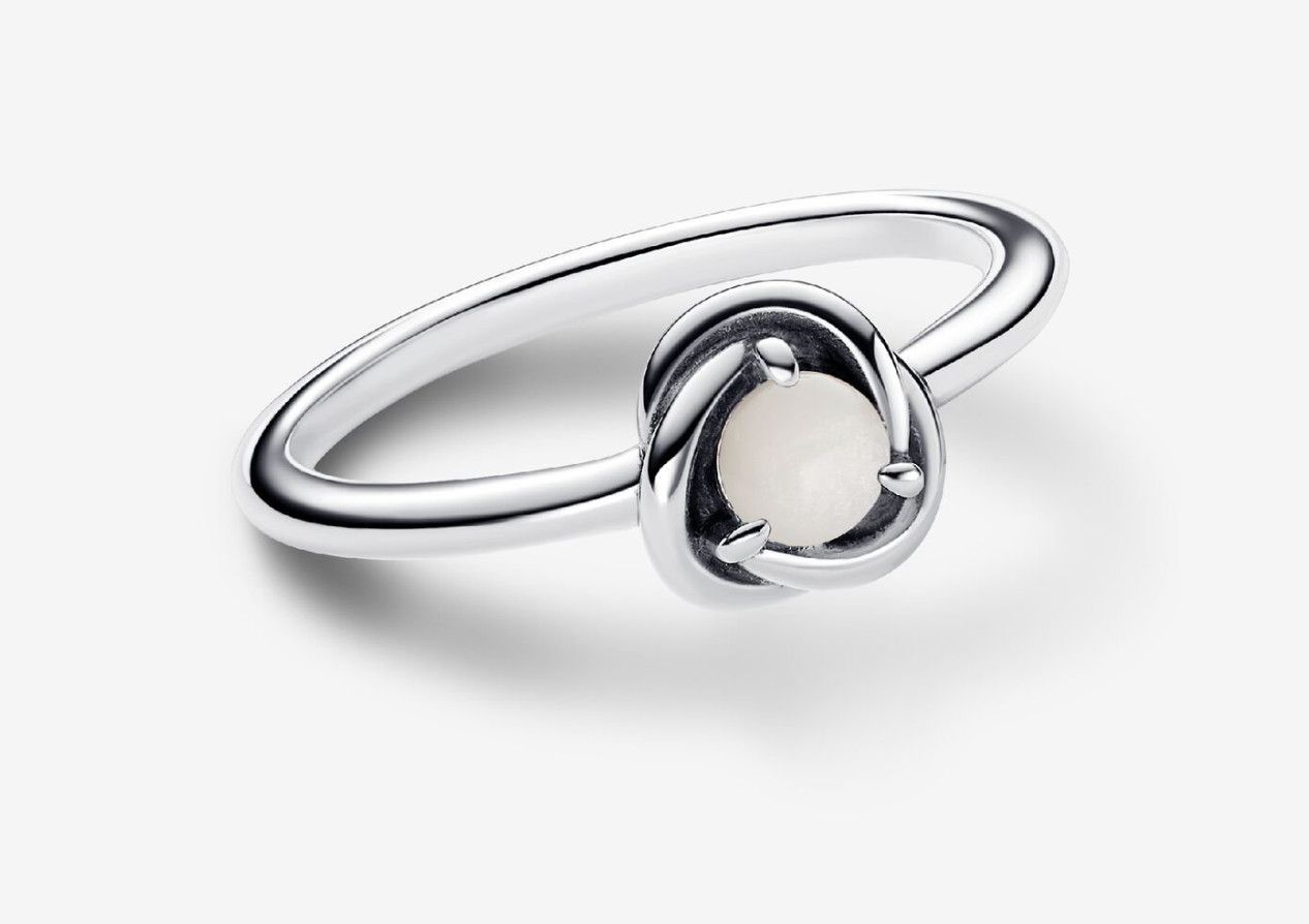 PANDORA™ June White Stone  Birthstone Eternity Circle Ring Sterling Silver